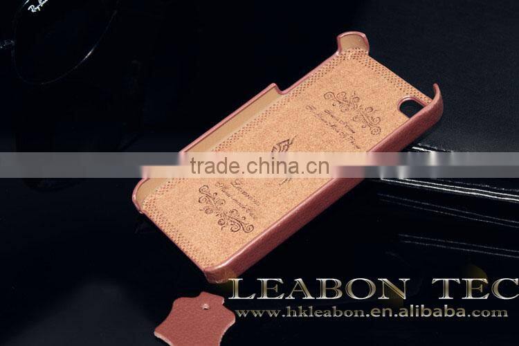 hot seller bar back hard cover real cow leather for iphone 4 4s lychee pattern waterproof