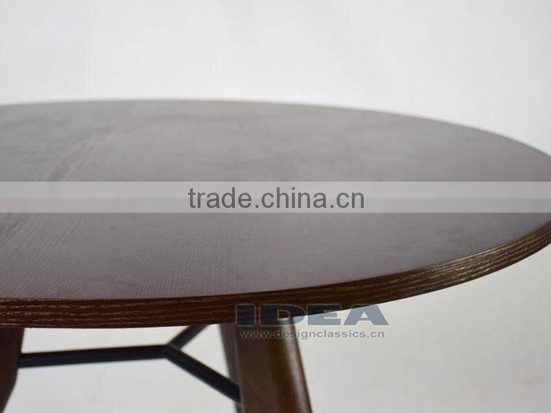 Replica Jean Prouve Gueridon Dining Table - Solid Ash Stained in Walnut color