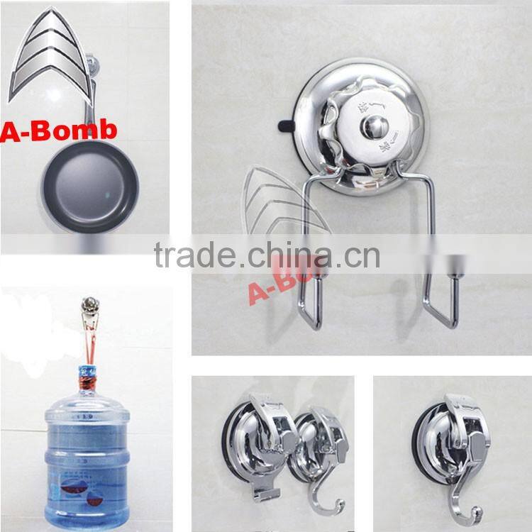 2016 A-bomb No drilling No tool No screw No rust 304 stainless steel TPU vacuum suction metal wall hook
