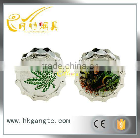GT5057 Bearing chain shape picture priting 3layer zinc alloy grinder OEM