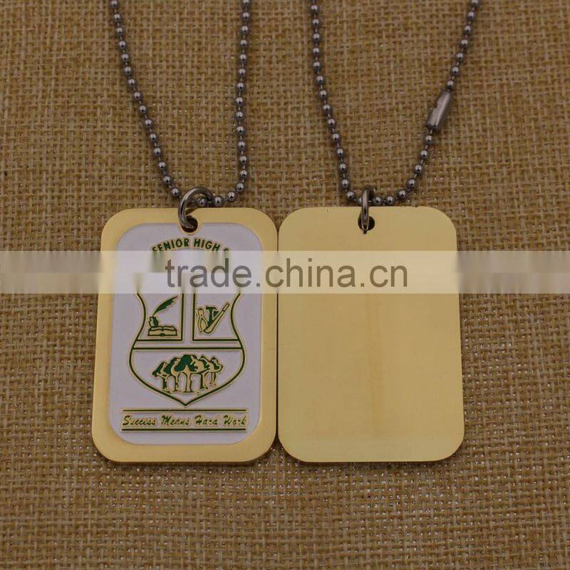 wholesale zinc alloy dog tag with necklace