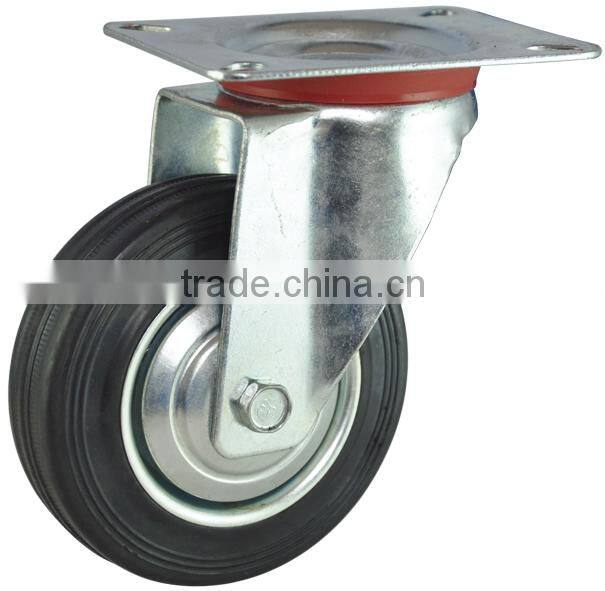 100mm oil-resistant rubber caster with lock for oven