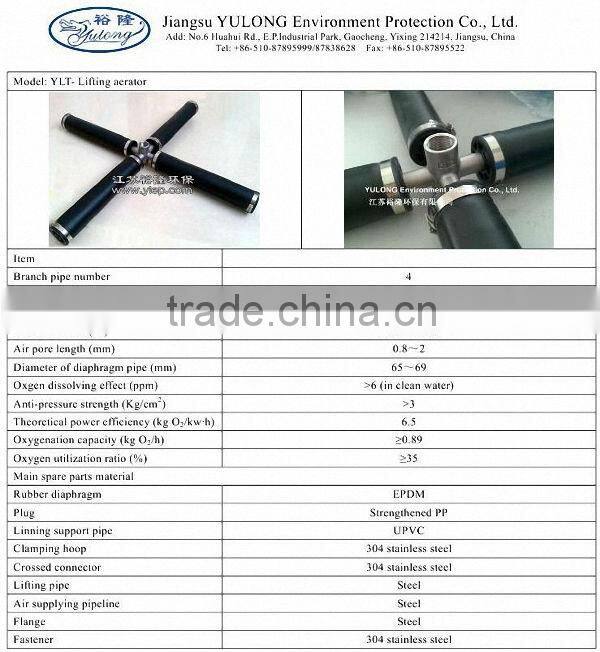 Tube air diffuser for waste water treatment