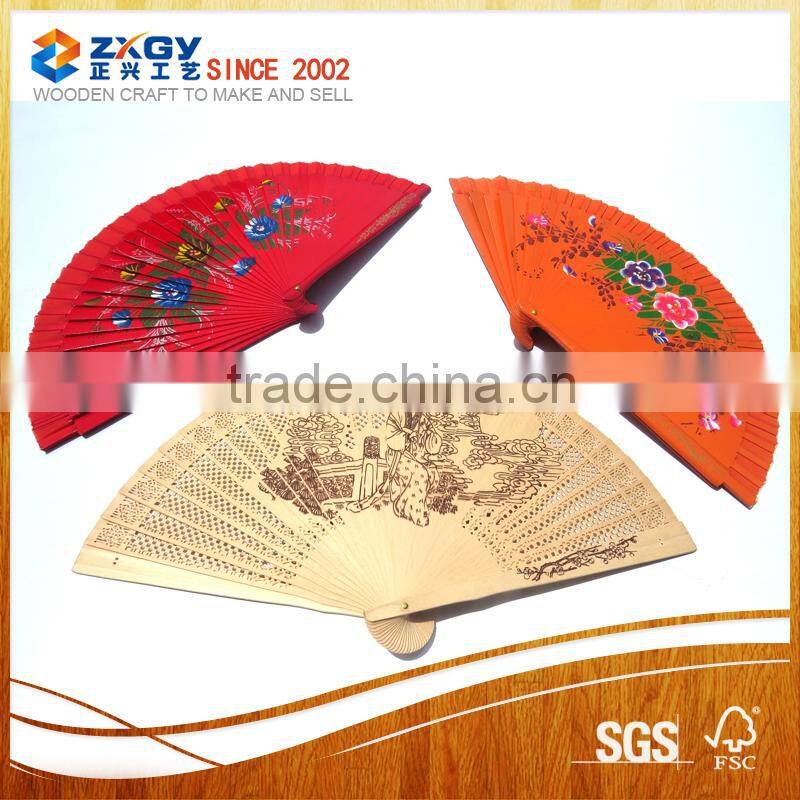 Wood Fan Ribs Fancy Wood Hand Fan Wooden Material Hand Fan
