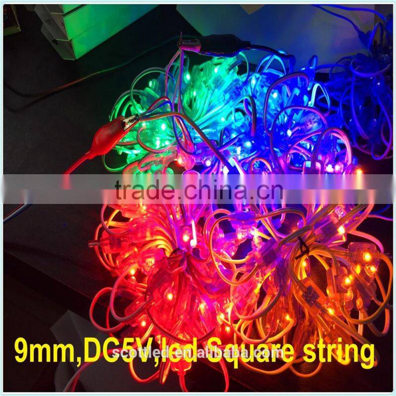 2016 Promotion RGB or single color Wedding Party outdoor solar string 9mm 50leds Christmas Light