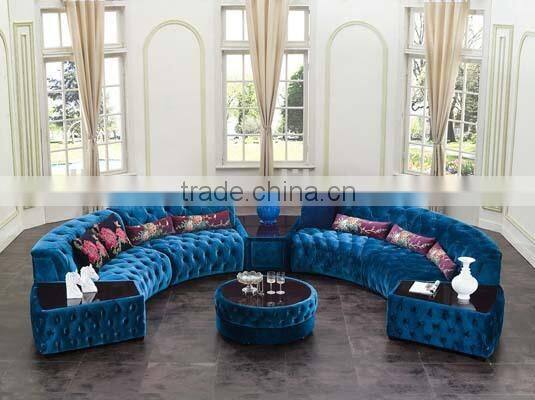 home design funiture classic semi-round fabric chesterfield sofa AL034