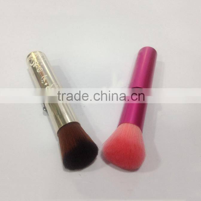 metal handle make up retractable powder brush