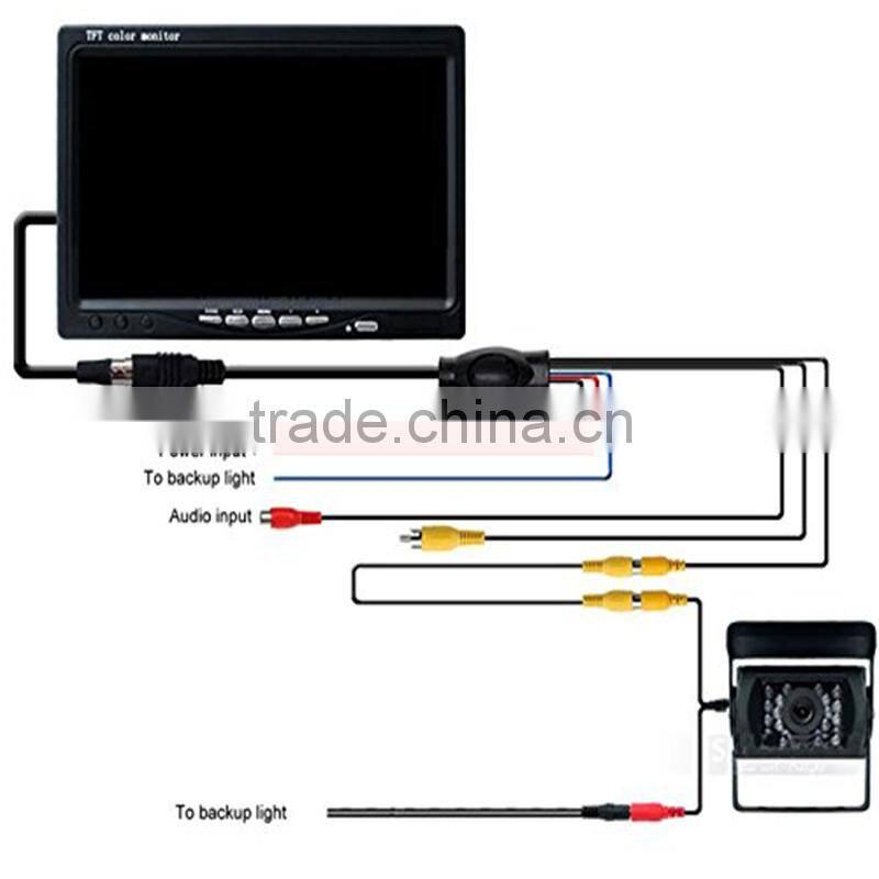 7" TFT LCD Rear View Monitor +12V/24V Car Truck bus excavator Rear View Wireless Night Vision Reversing camera