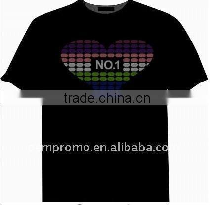 Led flashing light t-shirt/promotional shirt
