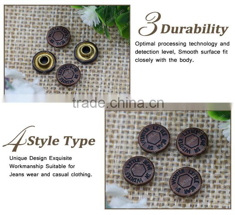 Fashion metal button manufacture jean rivet with embossed logo