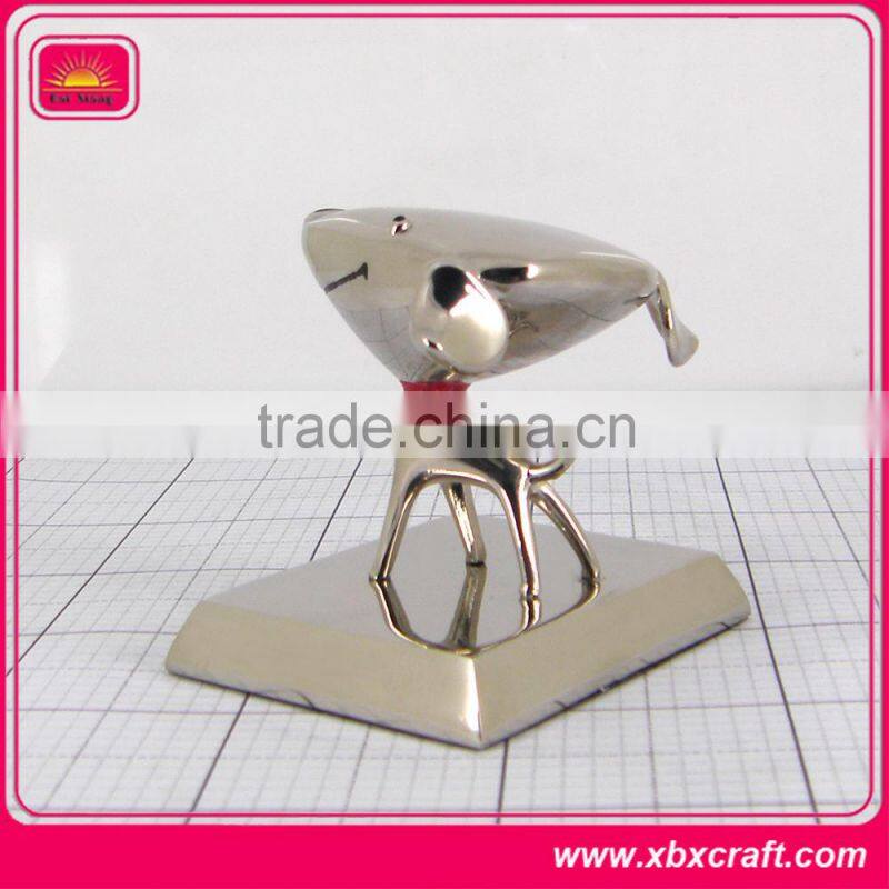 3D metal black lion figurine/metal animal figurine with nickle plated