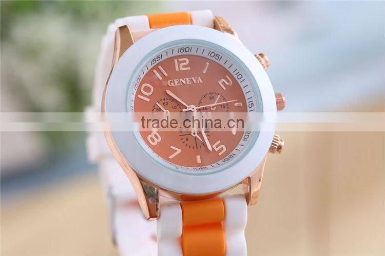 Fashion colorful women silicone watch