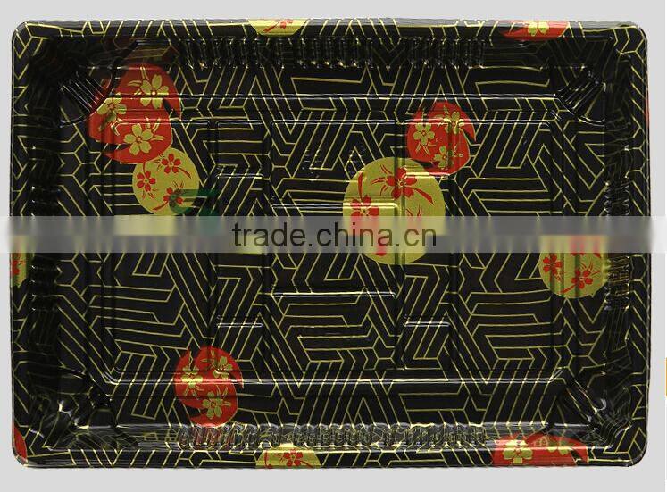 rectangular disposable sushi box with clear lid