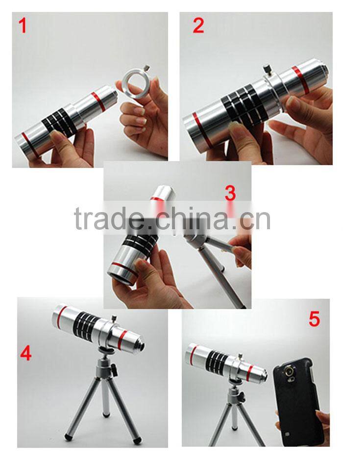Adjustable 18X Optical Aluminum zoom camera Telescope lens for htc