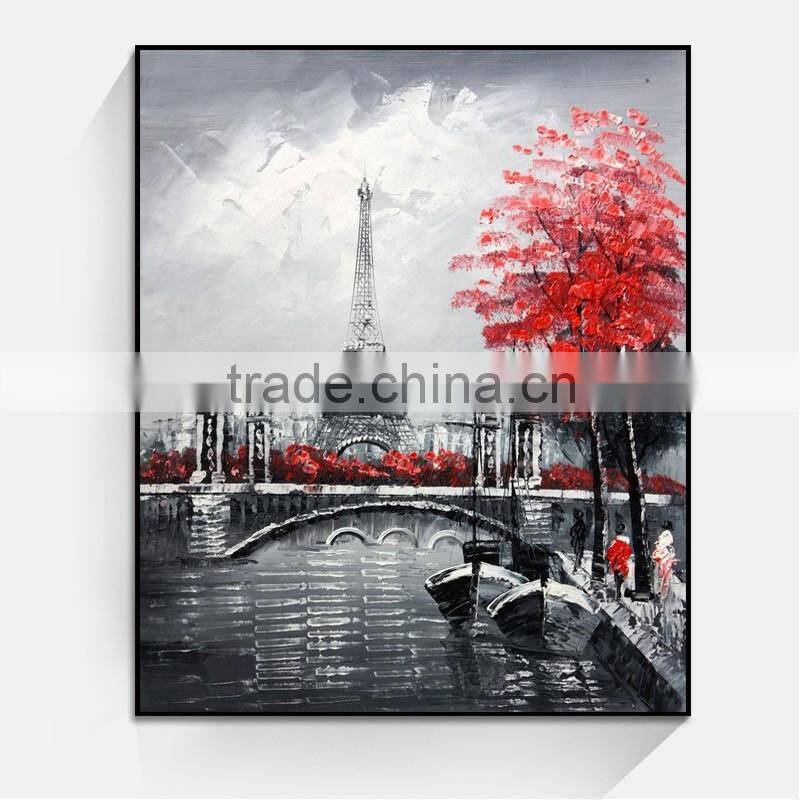 Shu1860 Hand painted paris street scene oil painting Scenery oil painting