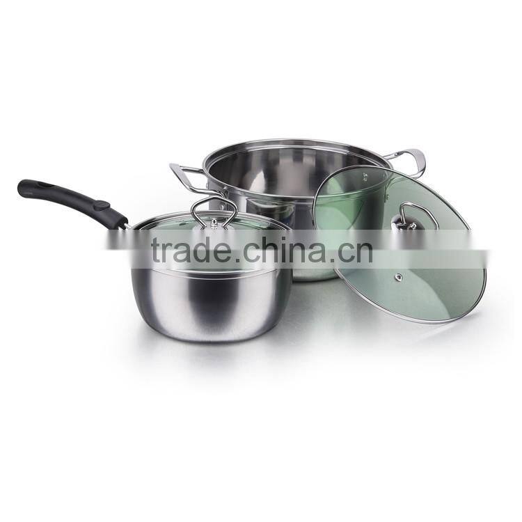 Stainless Steel Hot Milk Boiling Pot & Stock Cooking Pot Set