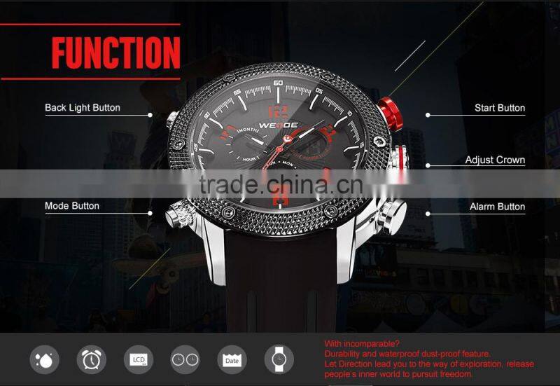 Mens watch japan movt quartz watch pu leather strap water resistant watch WH5206-9C