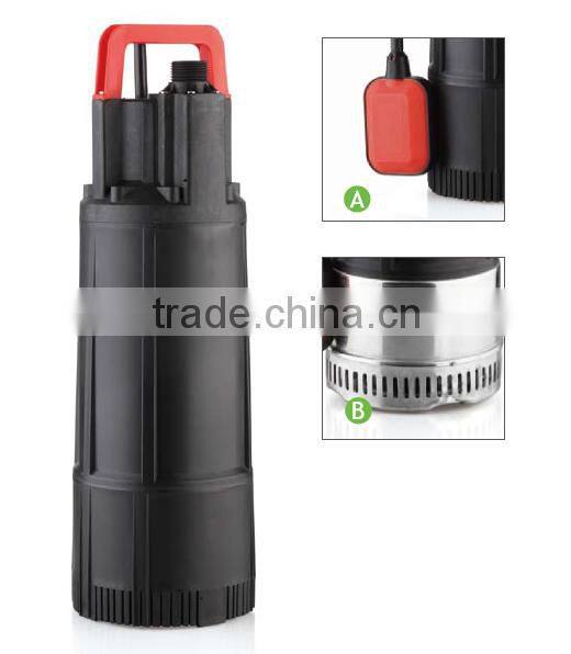2016 new design popular 1.5 hp long lift, long life, high volume clean submersible water pump with build in water sensor