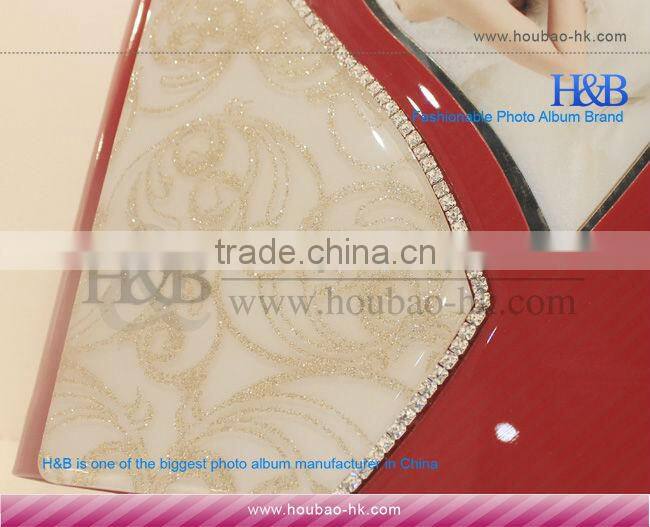 Wholesales red 12*12 unique wedding albums with heart shape