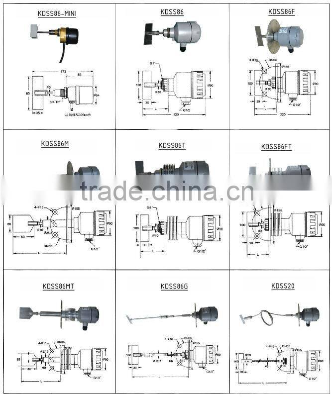 Paddle type compact level sensor