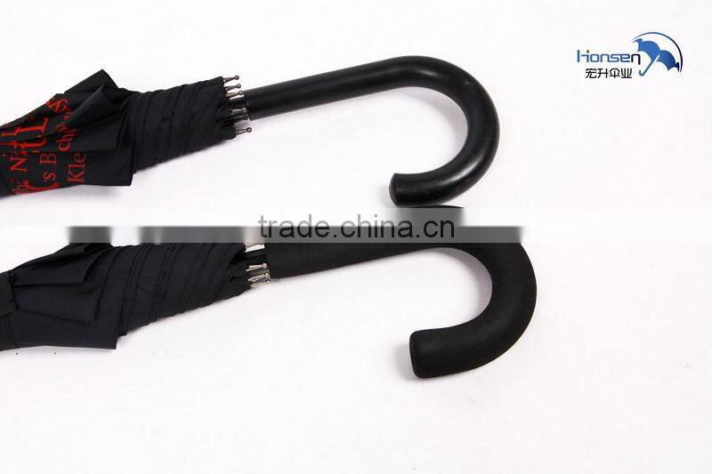 waterproof fabric metal umbrella frame straight umbrella semi-automatic umbrellas wholesale