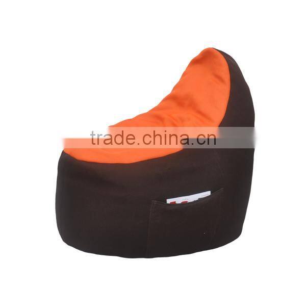 Fabric bean bag chair with pocket on side