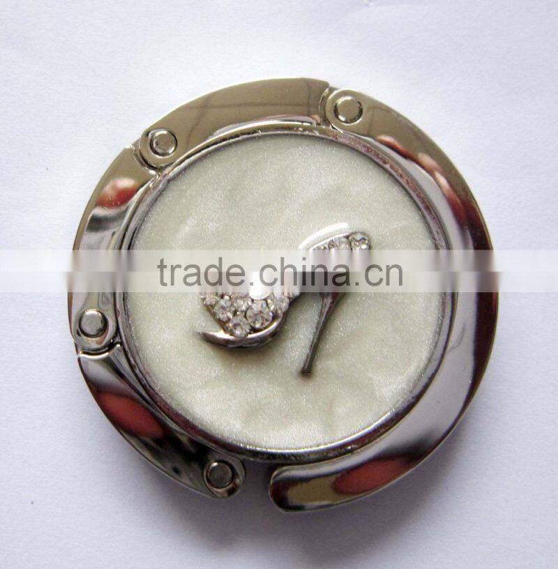 High quality folding metal bag hanger with diamond