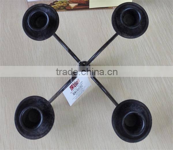 4 Arms Small Wire Black Candelabra