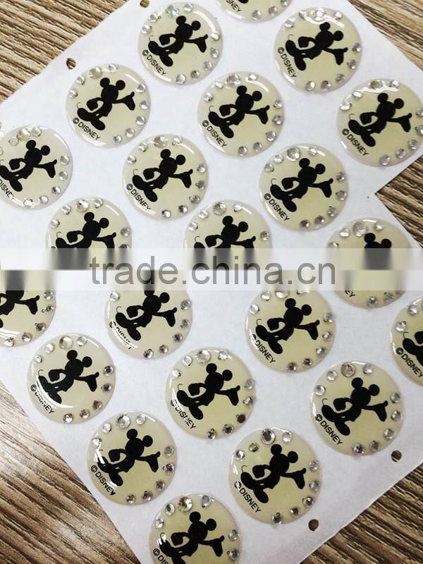 3D epoxy mobile phone home key stickers adhesive cartoon home button sticker