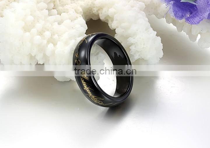 KSTONE Black Ceramic Lord of Rings Ring