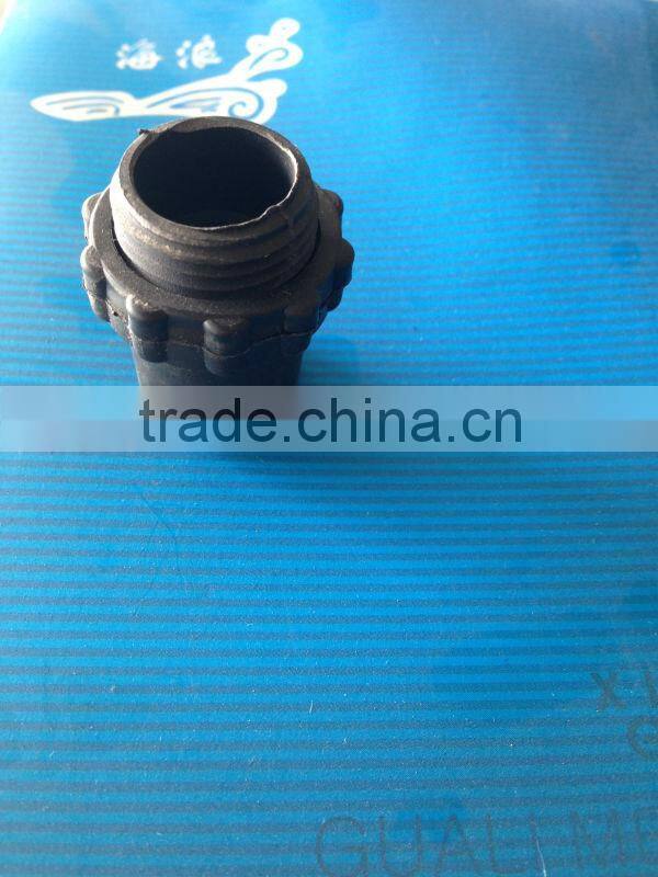 Black metal tube plastic connector