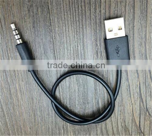 50cm 3.5mm male 4poles to USB 2.0 A male cable black color top quality