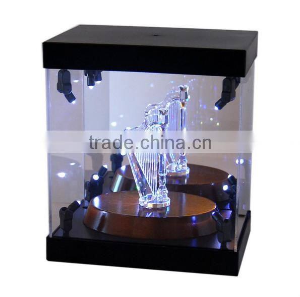 MB Display Box Acrylic Case LED Light House for Crystal Harp