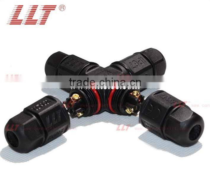 IP67 outdoor lighting cable junction 4-Way Cross type waterproof connector