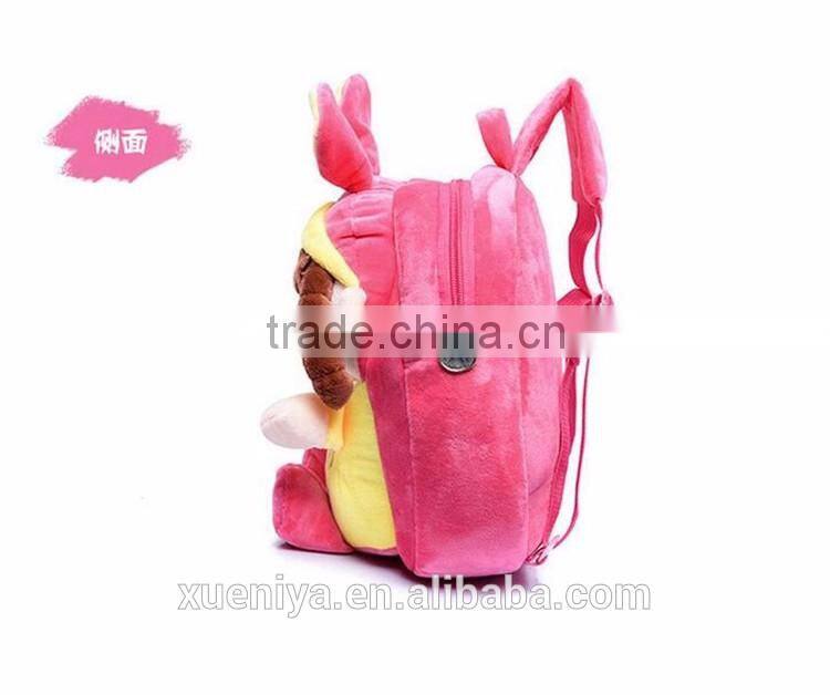 Cute Plush Doll Custom Child Backpacks School Bags Plush Cartoon Bag