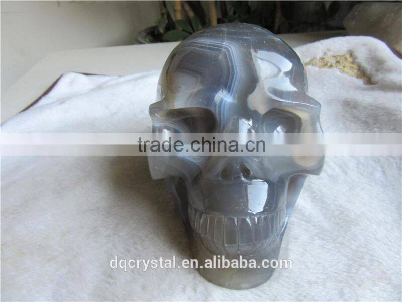 wholesale agate gemstone skull craving hand Carved crystal stone Decorative Skull