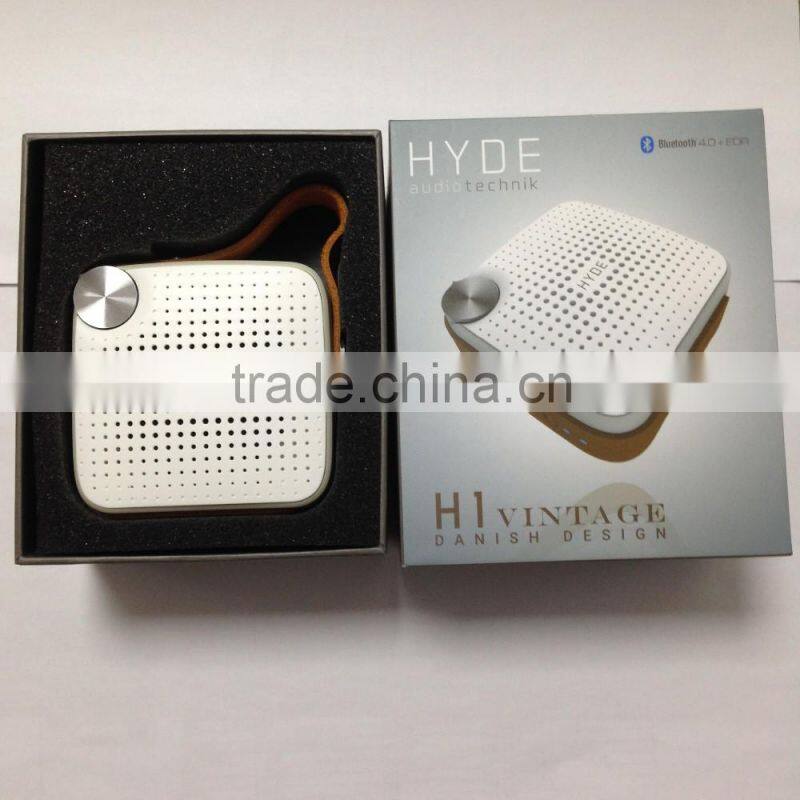 2016 Hot selling Bluetooth powered speaker HD stereo sound with leather handle