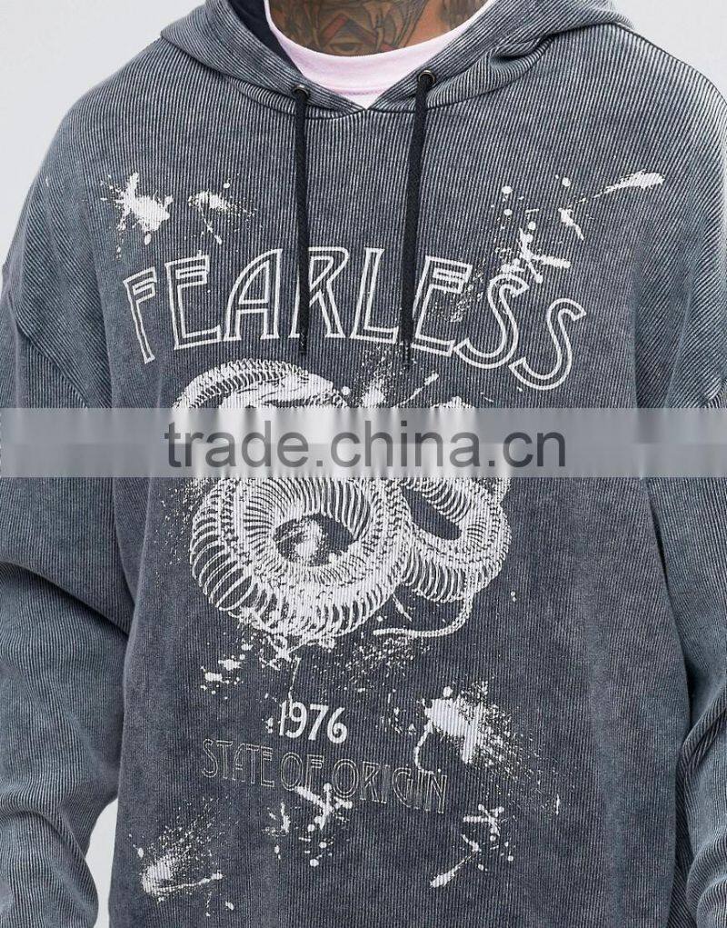Daijun good quality men grey 100% cotton hood string with hood no zipper water mark logo custom hoodie