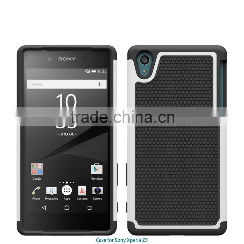 2015 new products TPU+PC Football Pattern Case for sony xperia z5 case factory price