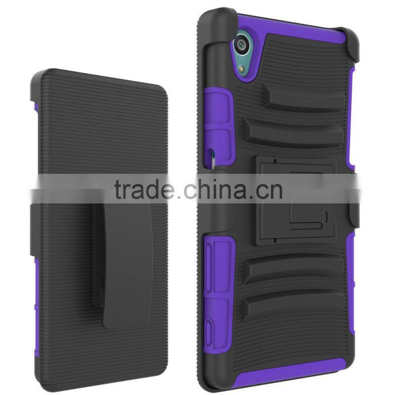 new china products for sale 3 in 1 PC silicone belt clip hard case for sony xperia z5 back case cover china suppliers