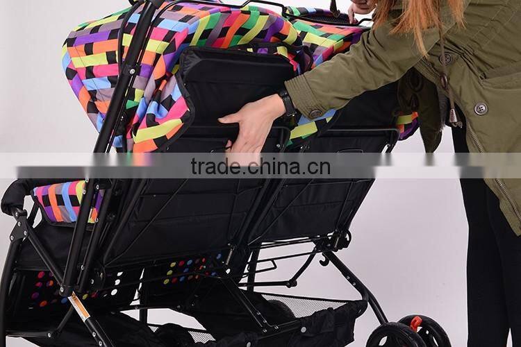European Market Top Quality Twins Baby Stroller|Baby Carriage with Bidirectional Handle