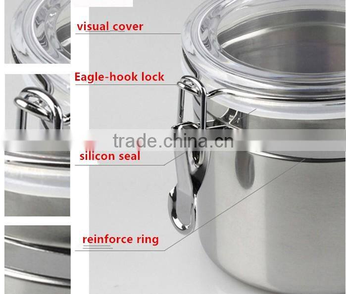 2016 stainless steel kitchen storage jar / storage box / canister set