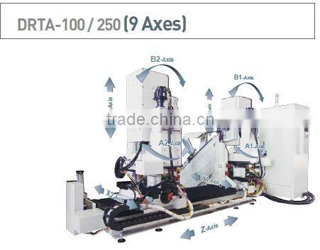 combination woodworking 9 axis double end tenon machinery