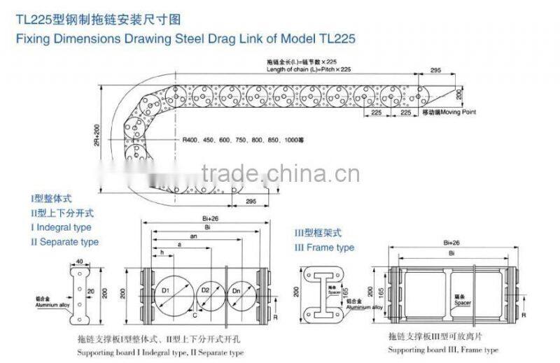 load-bearing steel cable carrier TL225 for drilling machine