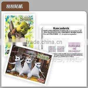 1'' Scratch Off Sticker With Cartoon Image