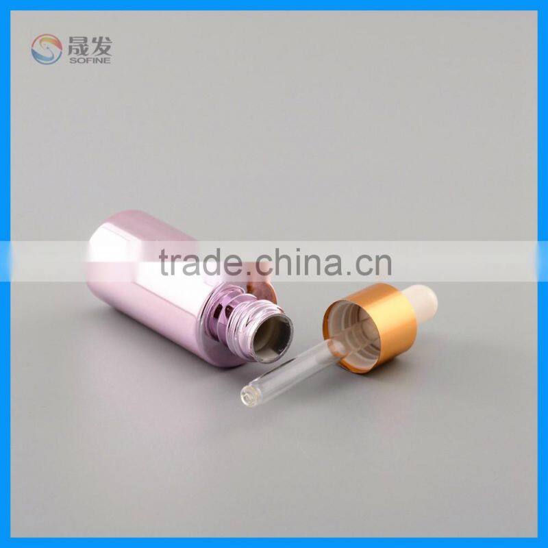 China style cosmetic packaging essential oil bottle with lid dropper