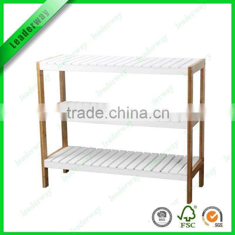 bamboo shoe storage rack bench with white sponge mat