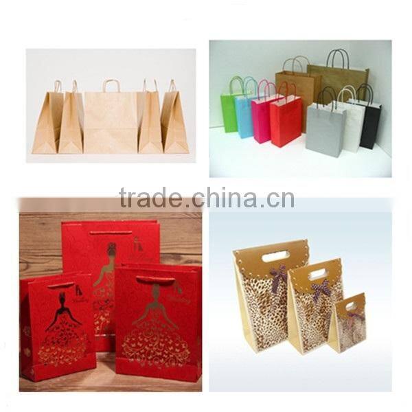 Factory made shopping paper bag with logo print & custom paper bag with nylon handle