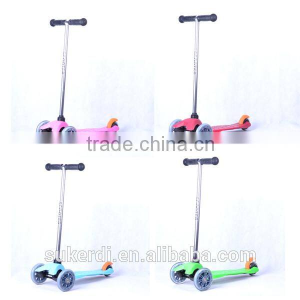 120/80mm 3 wheel plug in aluminum T bar kick kick kick dirt scooter