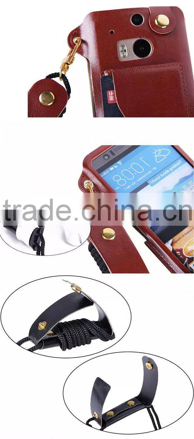 For HTC one m8 pu leather case,wallet cover mobile phone case for HTC one m8